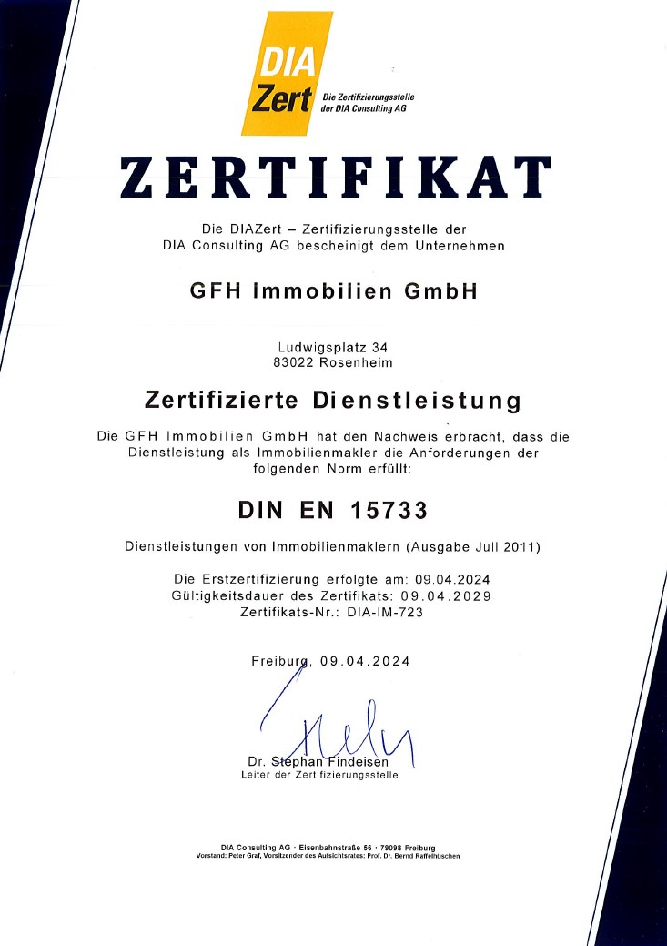 Zertifizierte Dienstleitstung DIN EN 15733